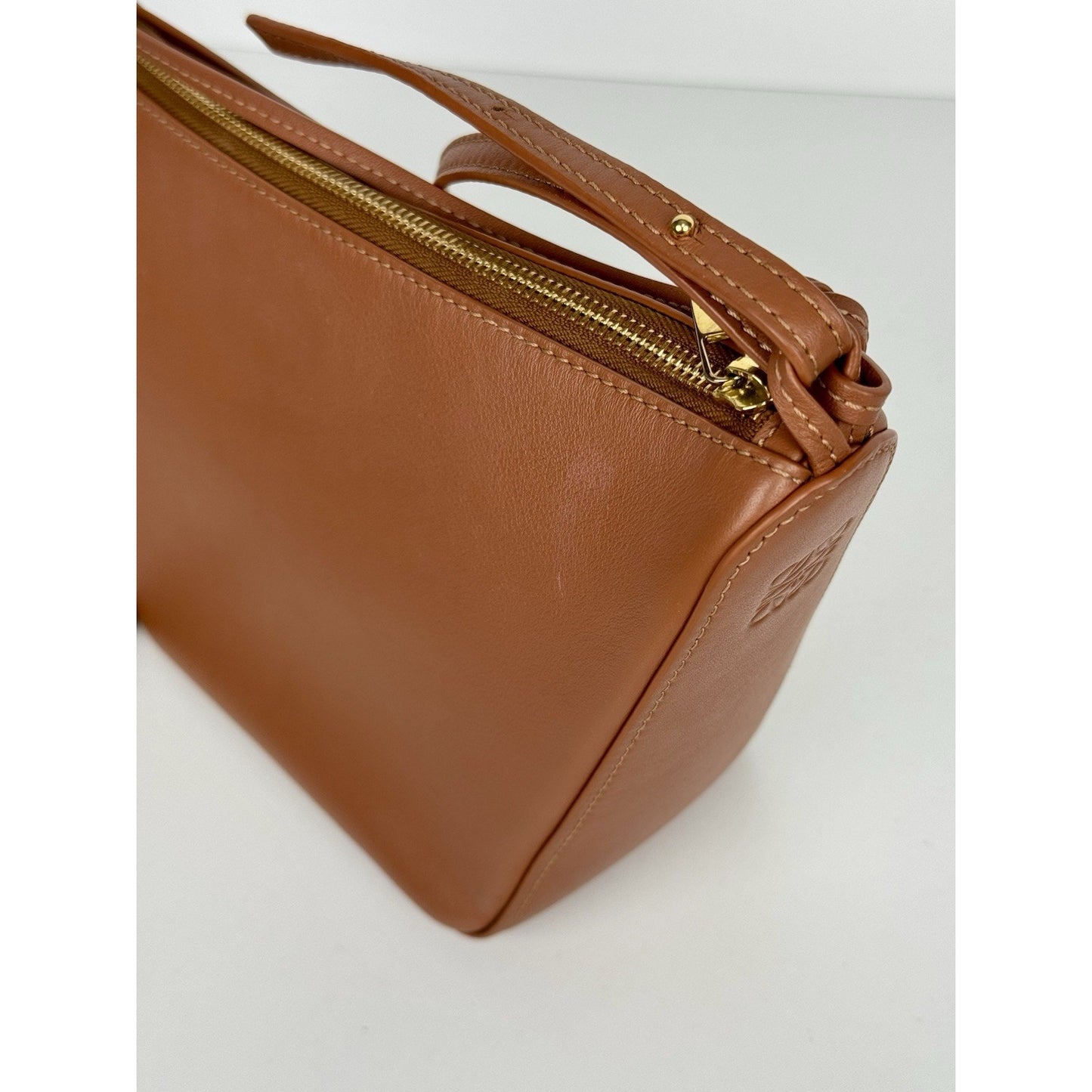 Loewe Mini Hammock Hobo Bag in Brown Leather with Gold Hardware E-3