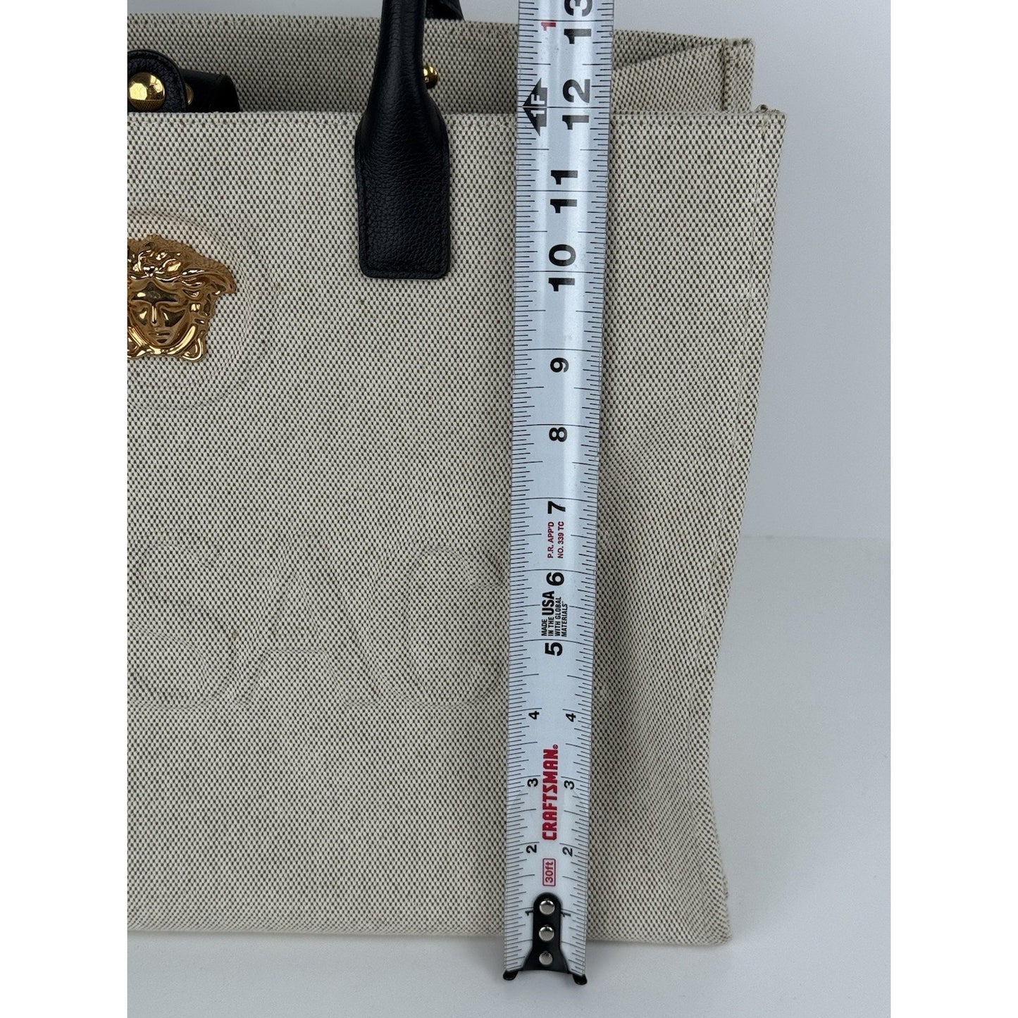 VERSACE La Medusa Beige canvas LARGE TOTE BAG