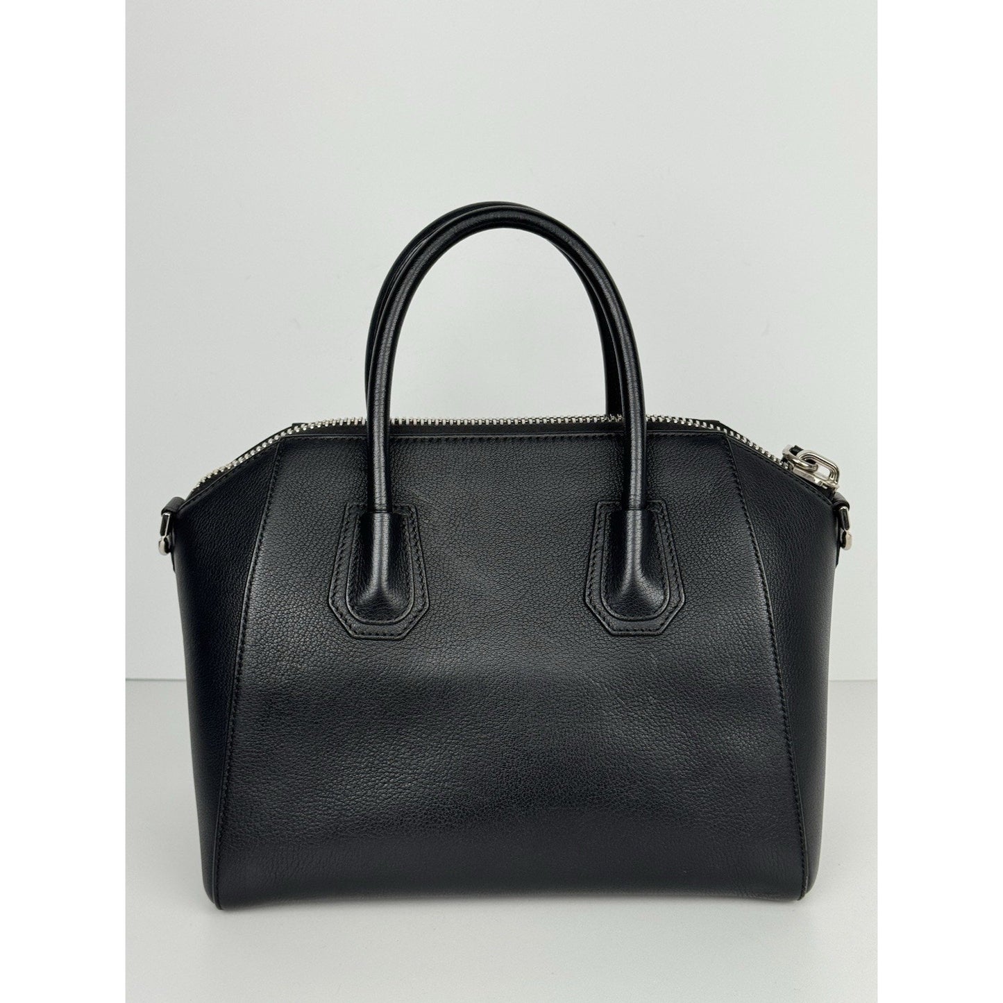 Givenchy Antigona Bag in Black Grained Leather with Silver Hardware S02