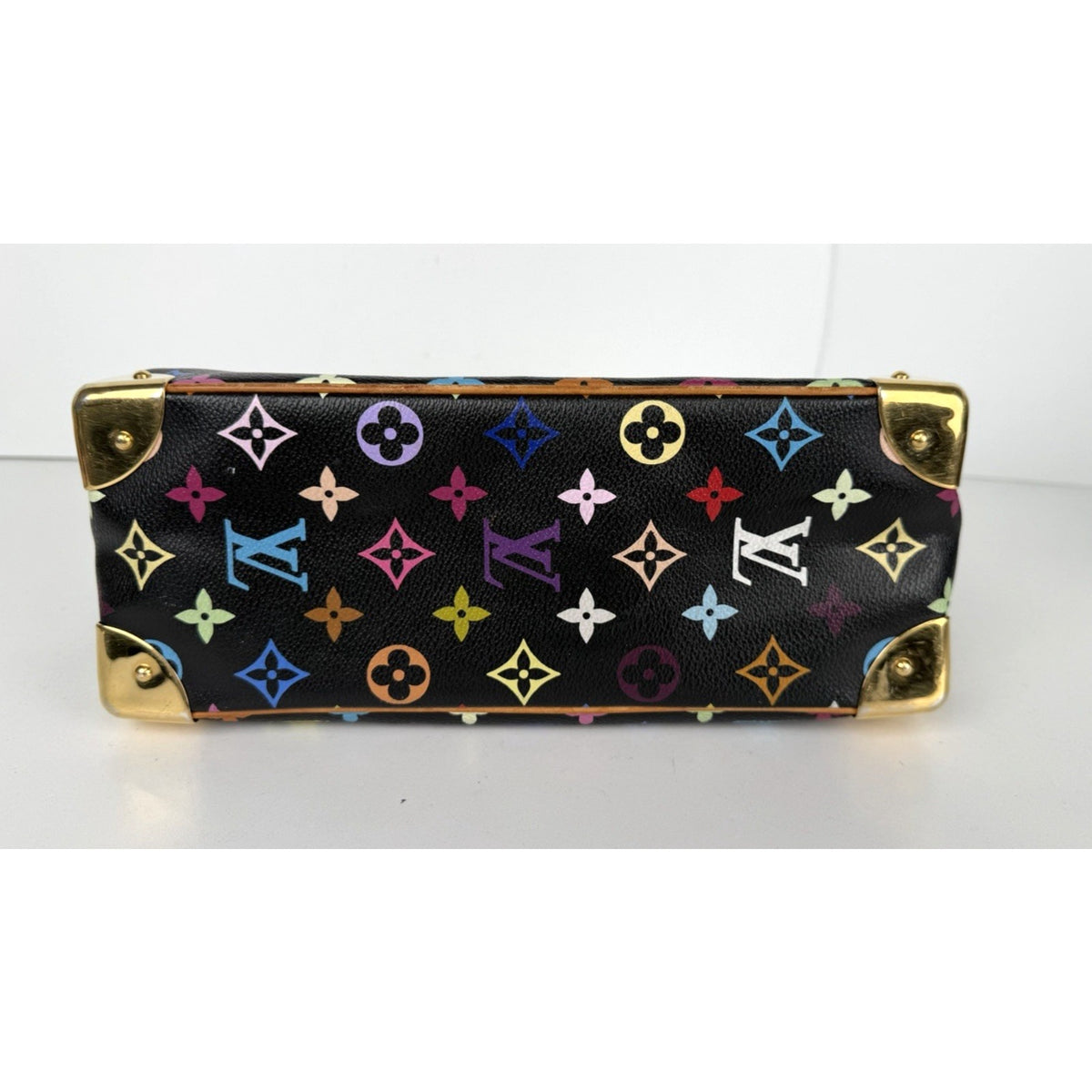 Louis Vuitton Trouville Top Handle Bag in Black Coated Canvas Vintage 2005 E2