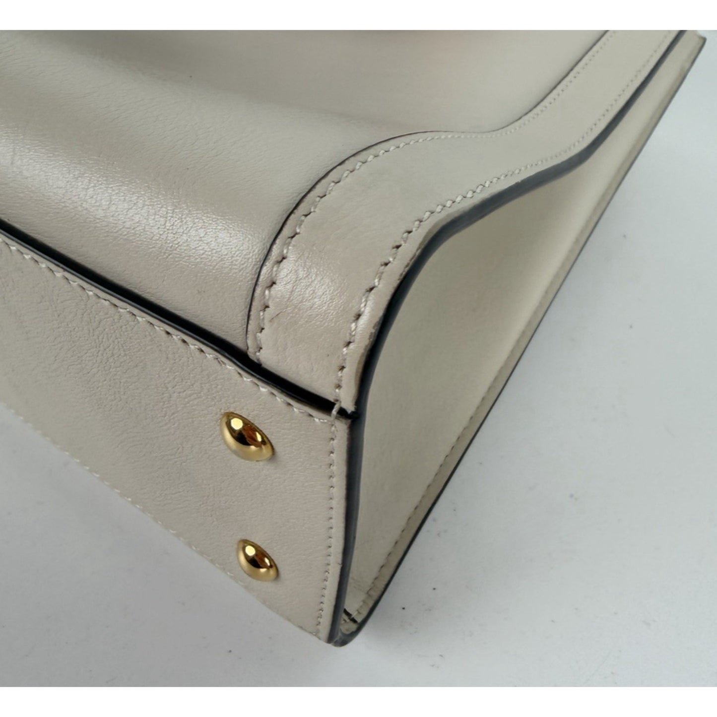 Gucci Diana Small Tote Bag in Beige with Orange Fluo Leather Bamboo Handles B5