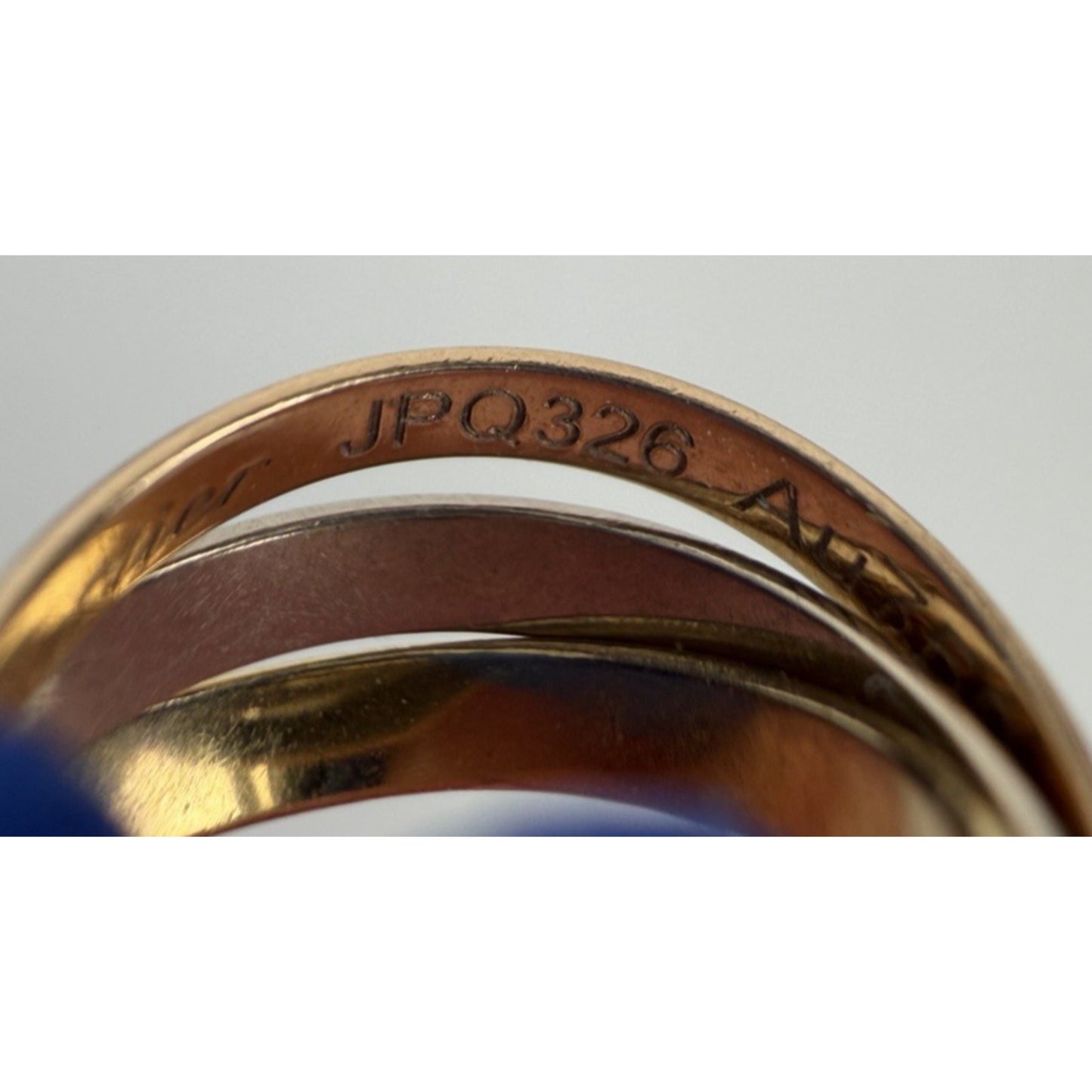 Cartier Cord Trinity Bracelet in 18K Tri-Color Gold & Blue Silk