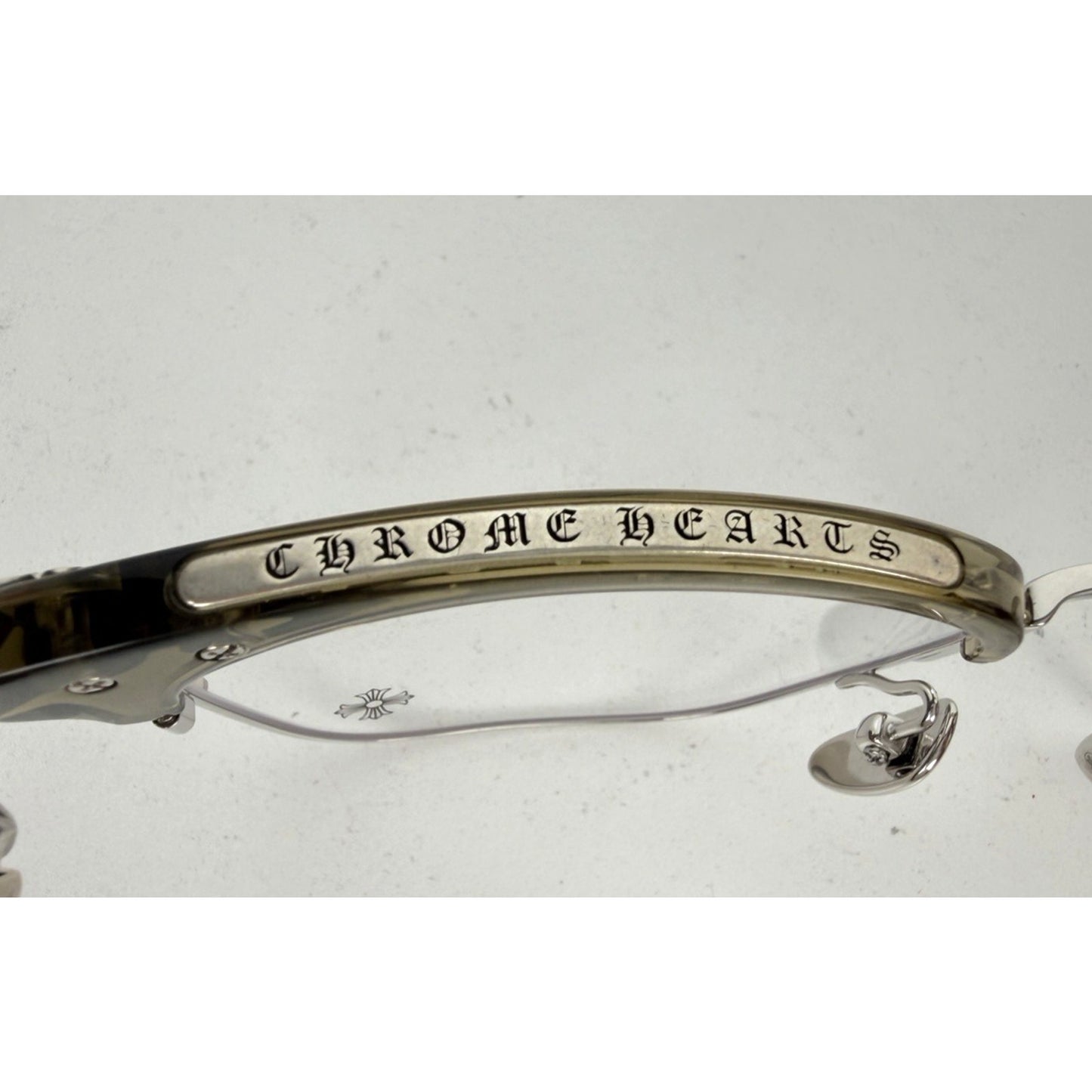 Chrome Hearts Vertical Smile 2 Square Eyeglasses Silver-Tone Metal
