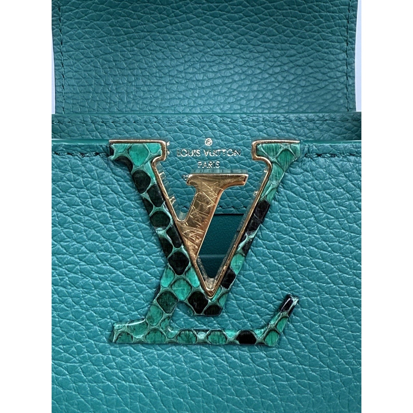 Louis Vuitton Capucines BB Python & Leather Bag Emerald Green with Gold HW B-2