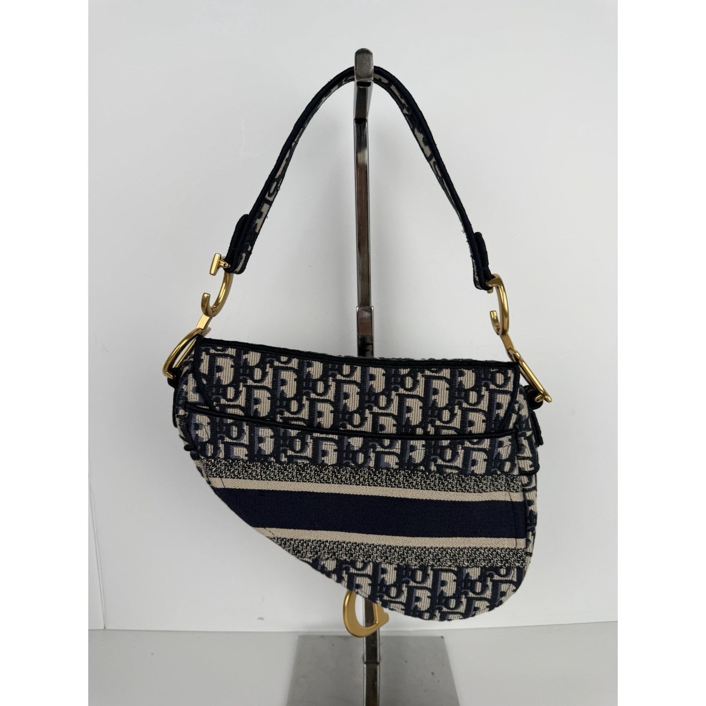 Christian Dior Embroidered Saddle Bag Blue Dior Oblique Monogram Canvas 2024 B4