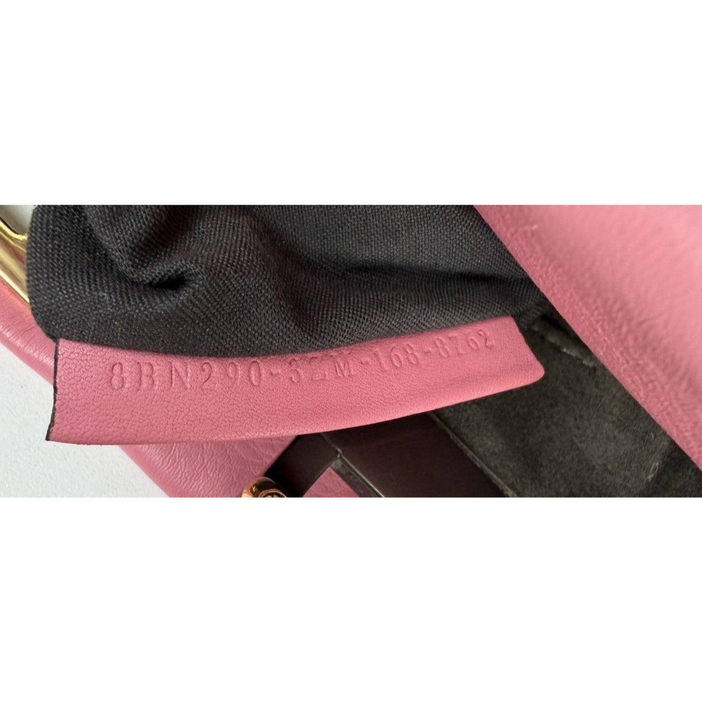 Fendi Peekaboo HandBag Medium Pink Calfskin Leather & Gold-Tone Twist Lock C3