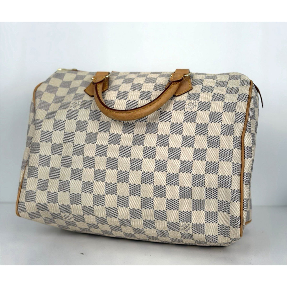Louis Vuitton Speedy 30 Top Handle Bag in Damier Azur Coated Canvas 2007 S02