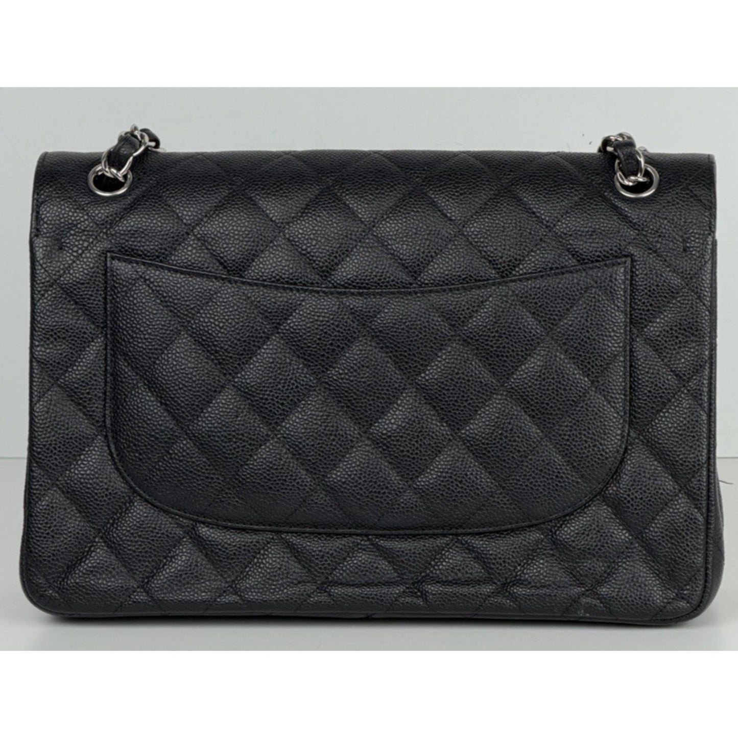 Chanel Classic Double Flap Jumbo Bag in Black Caviar Leather 2014 D-7