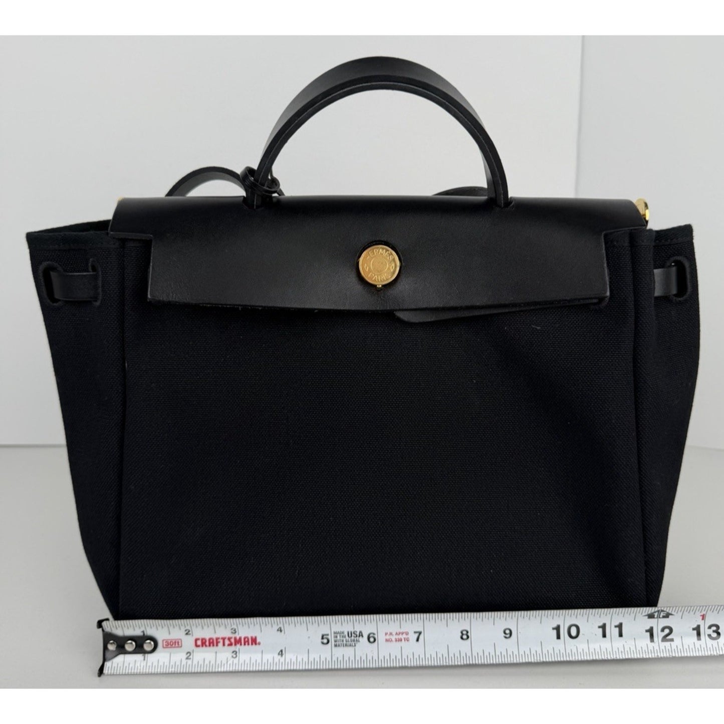 Hermes Herbag Zip 31 Bag Black Military Toile with Vache Hunter Leather 2025 D2