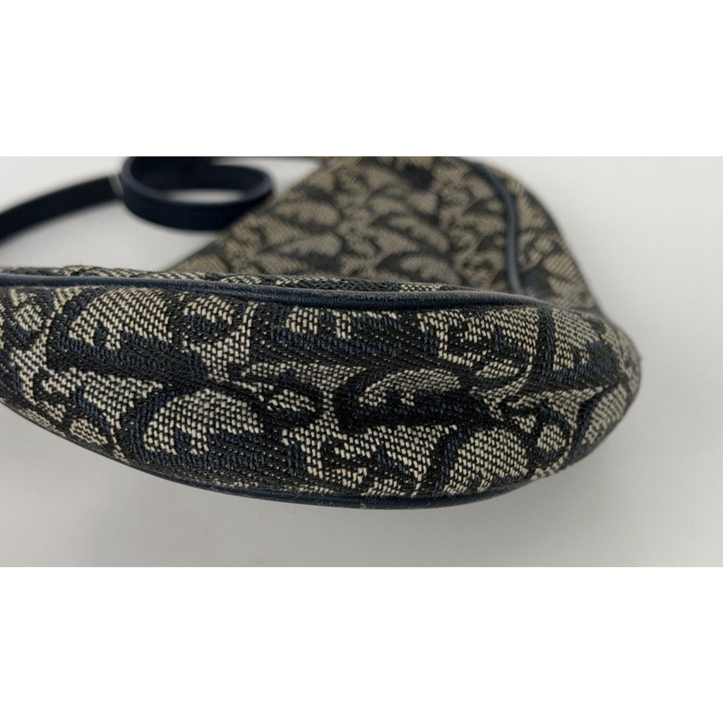 Christian Dior Trotter Saddle Bag in Navy Blue Canvas 2001 S08