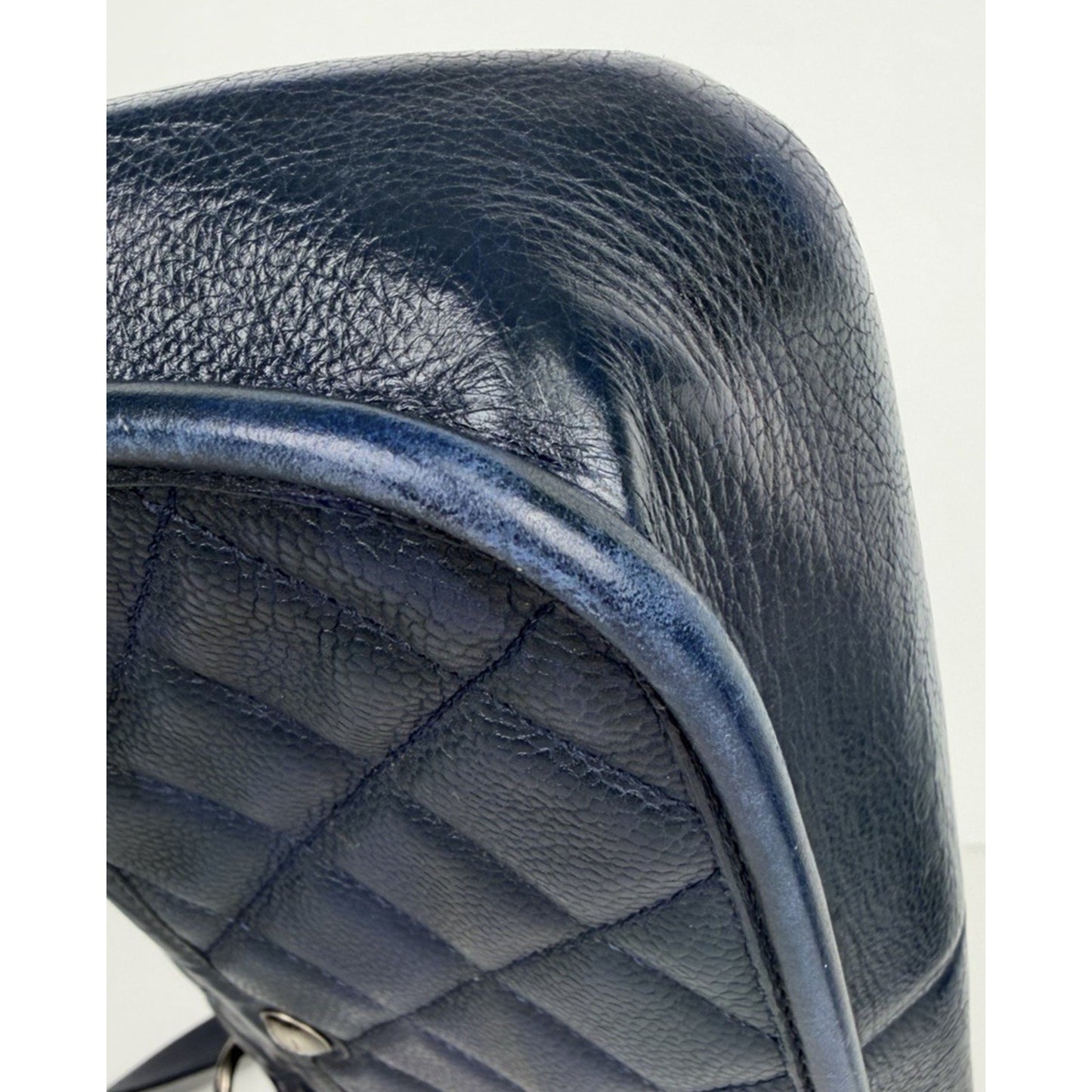 Chanel Messenger Bag Daily Carry Medium Leather Navy Blue 2017