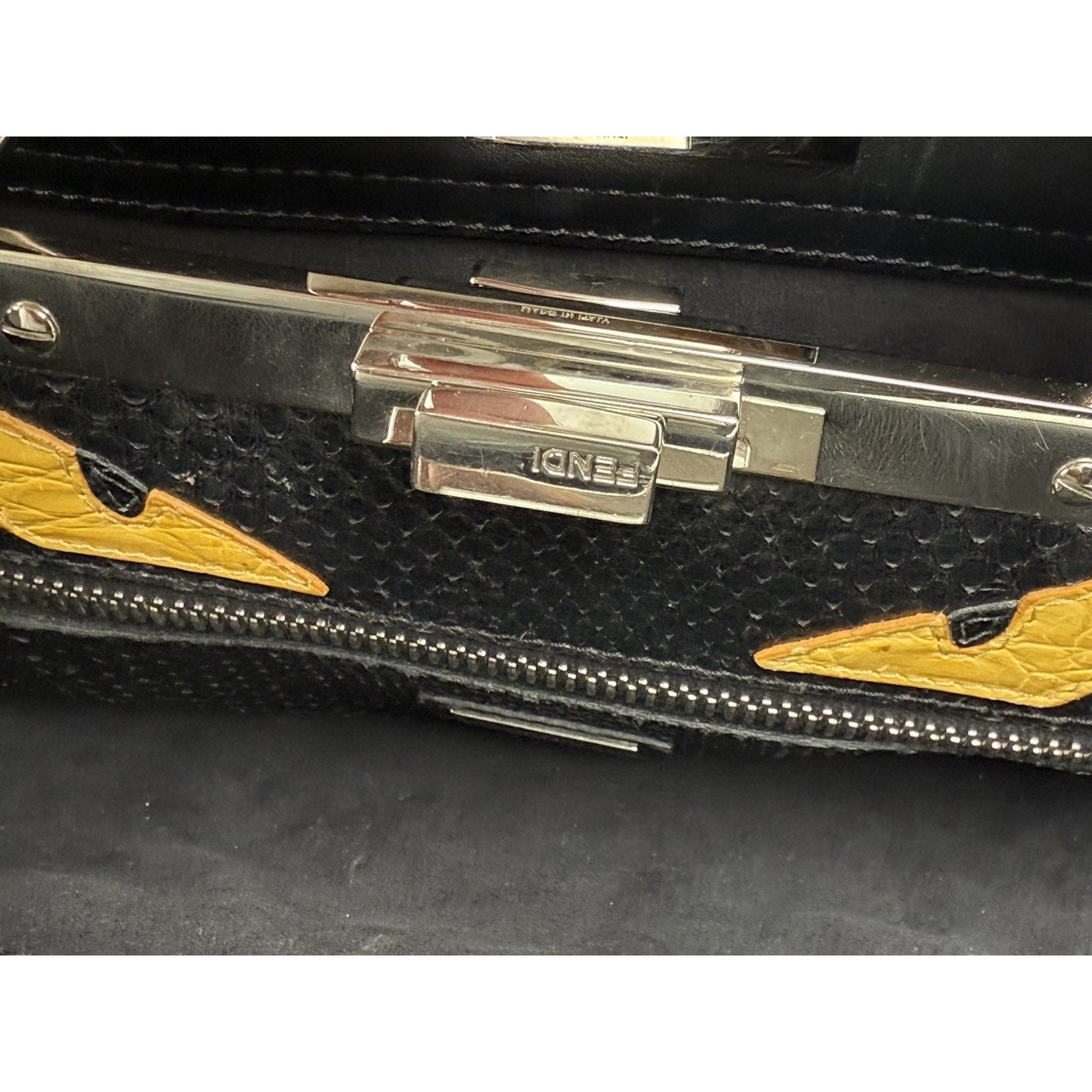Fendi Peekaboo Large Black Leather Top Handle Women's Bag