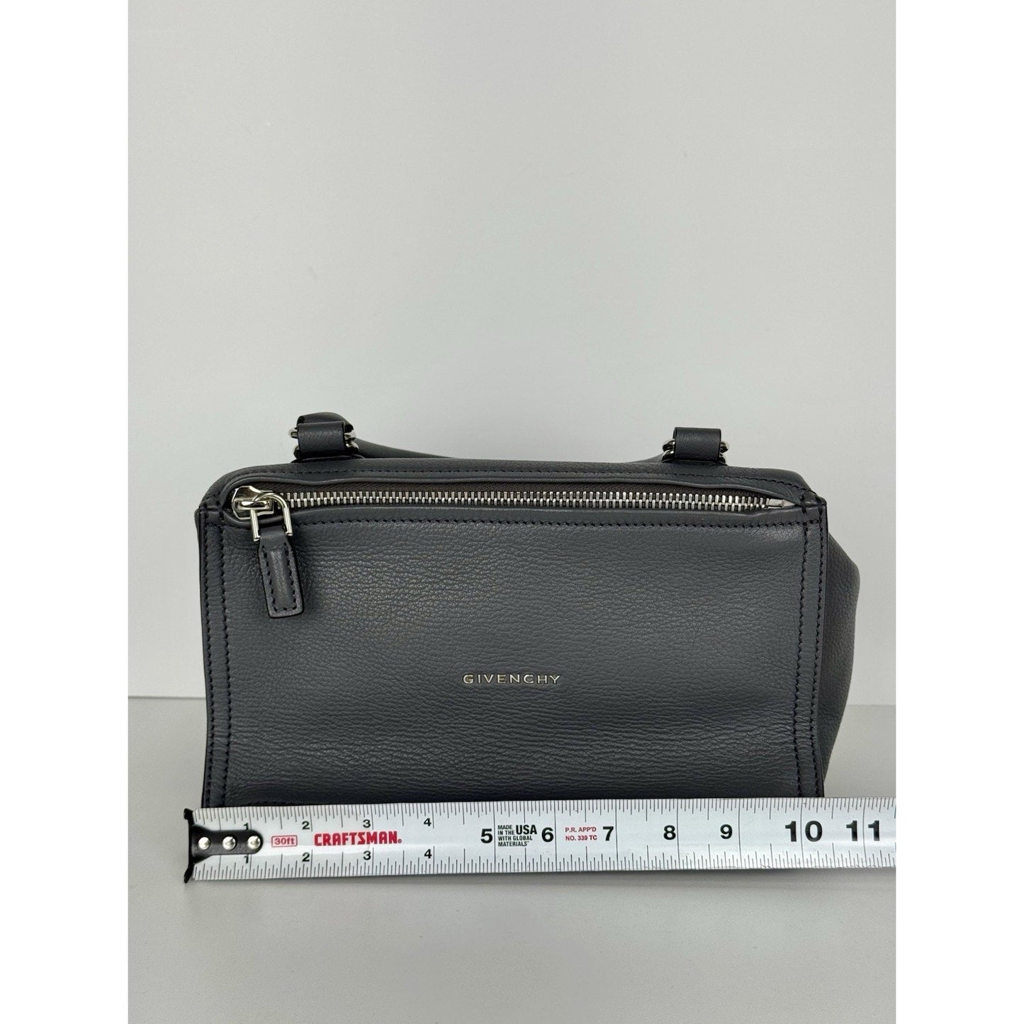 Givenchy Medium Pandora Shoulder Bag in Gray Grained Leather B-1