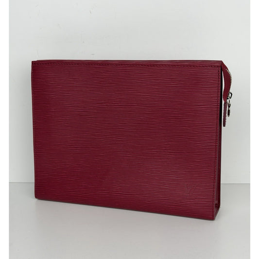 Louis Vuitton Toiletry Pouch 26 Fuchsia Leather & Silver-tone Zipper 2018 K1