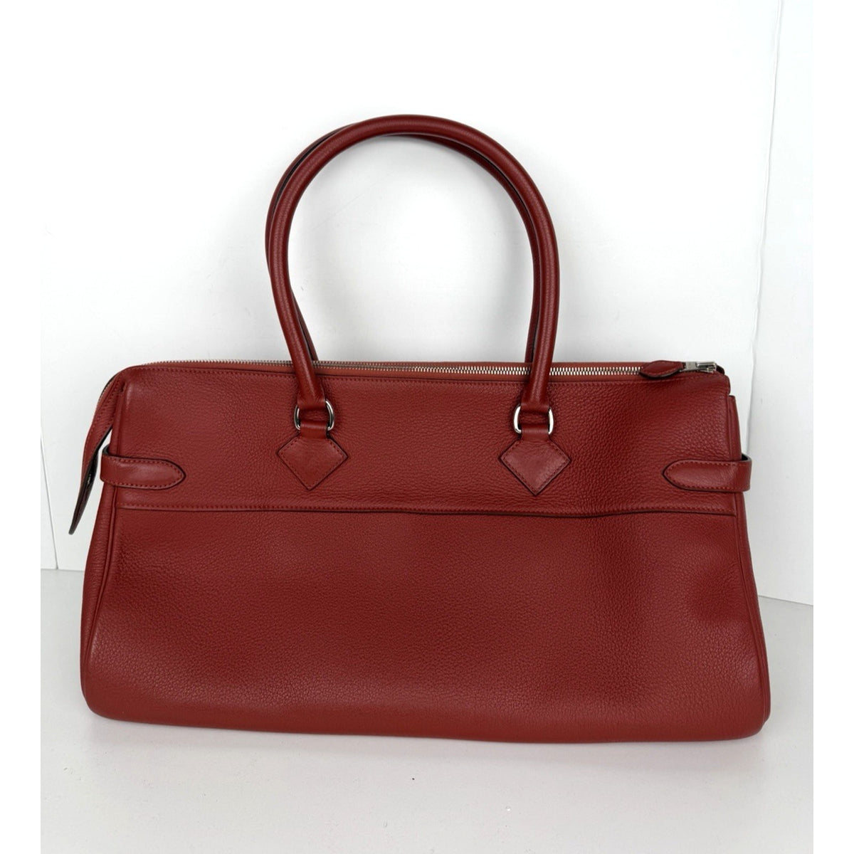 Hermes Clemence Atlas Shoulder Tote Bag 42 in Red Clemence Leather 2009 C-5