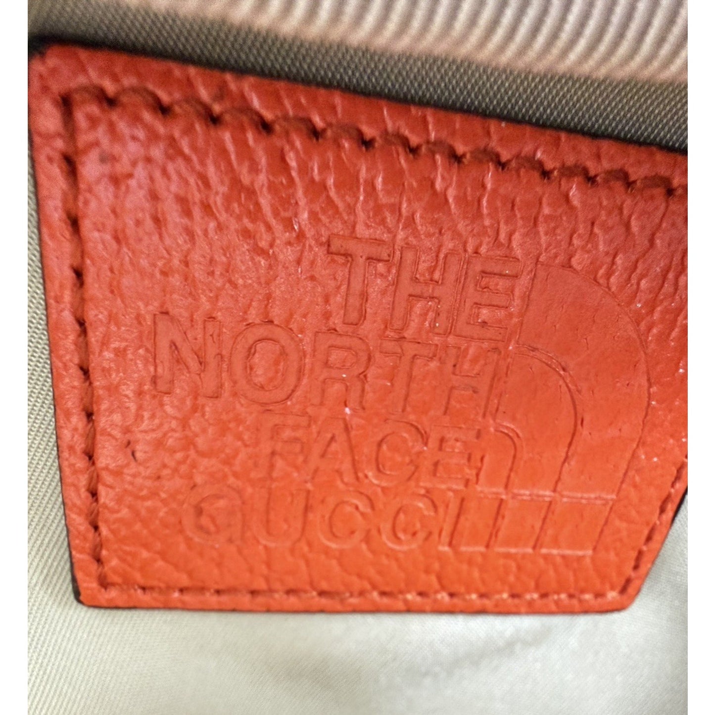 Gucci x The North Face Waist Belt Bag Beige Canvas & Orange Leather S08