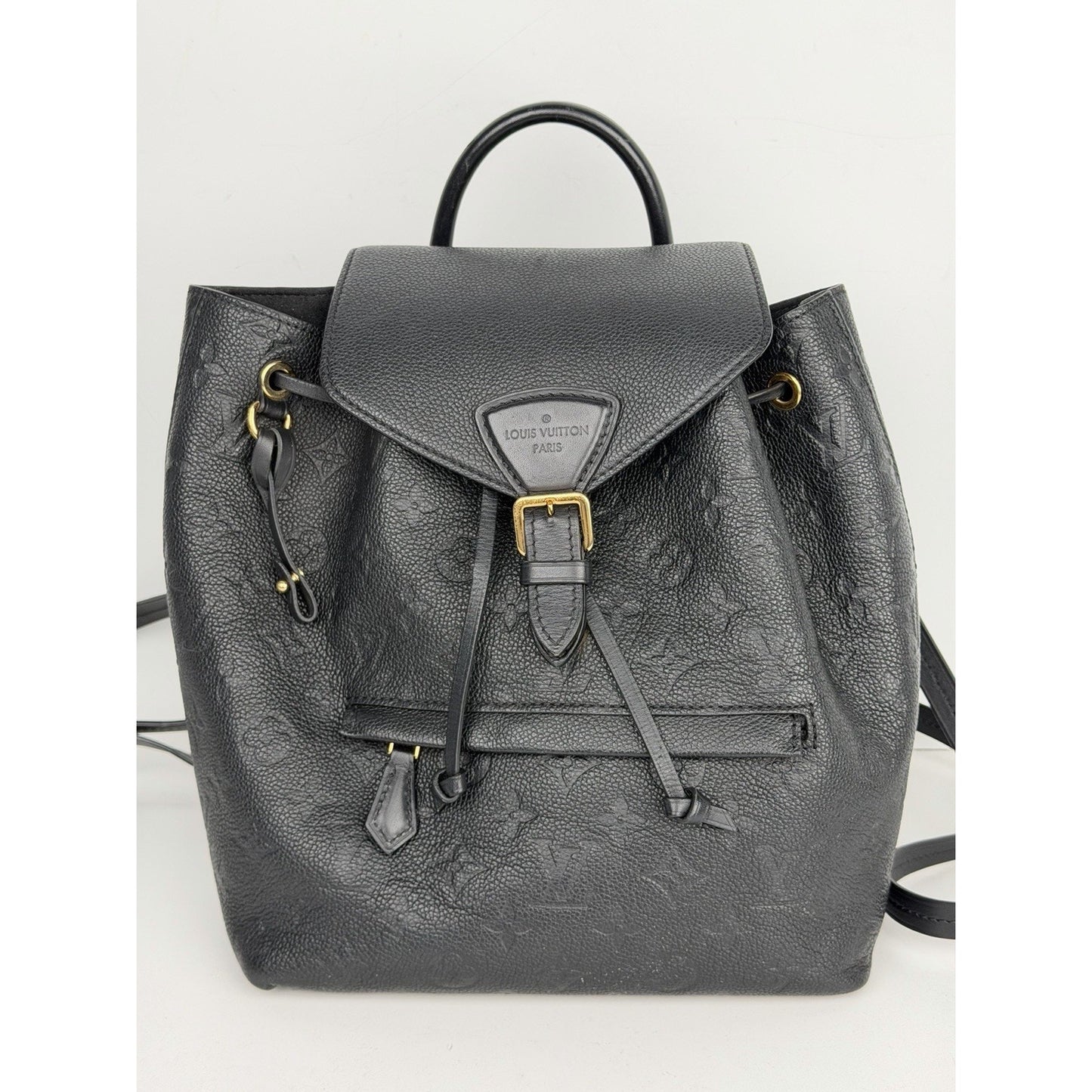 Louis Vuitton Montsouris PM Backpack Black Monogram Empreinte Leather NFC E-6