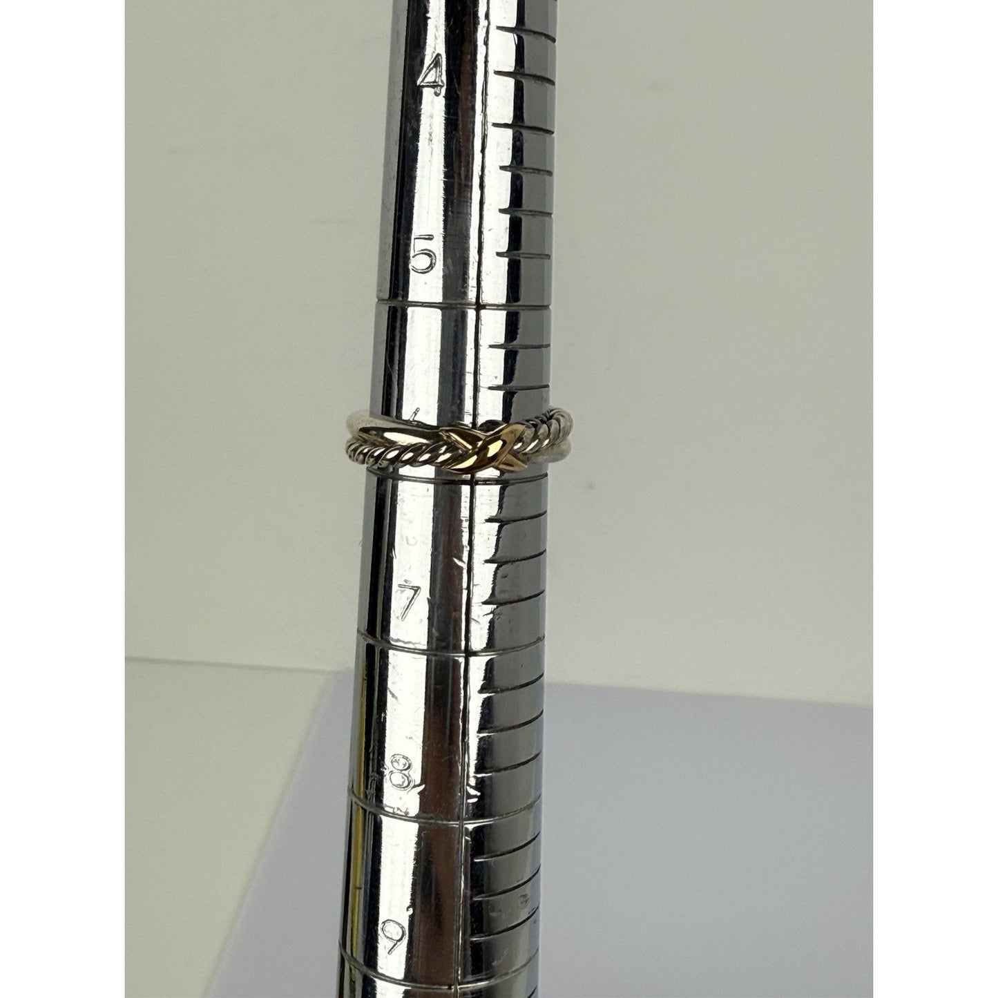 David Yurman Petite X Ring 4mm Steerling Silver & 18K Gold