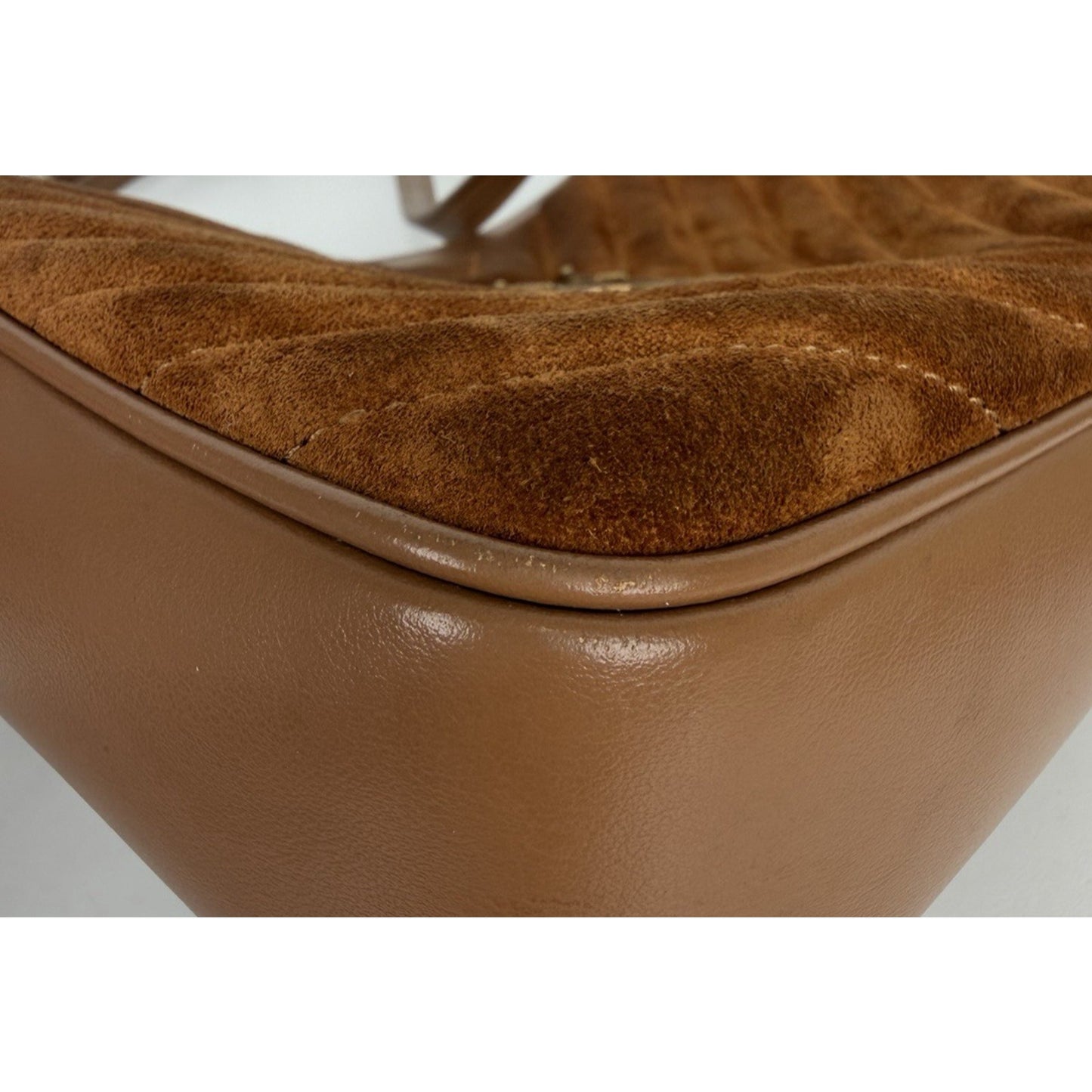 Saint Laurent Lou Camera Bag Medium Matelasse in Brown Suede and Leather S