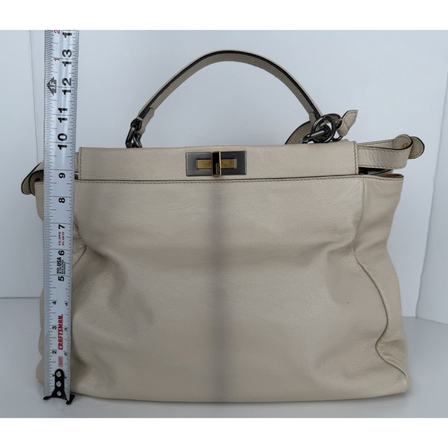 Fendi Peekaboo Bag in Light Beige Calf Leather S01