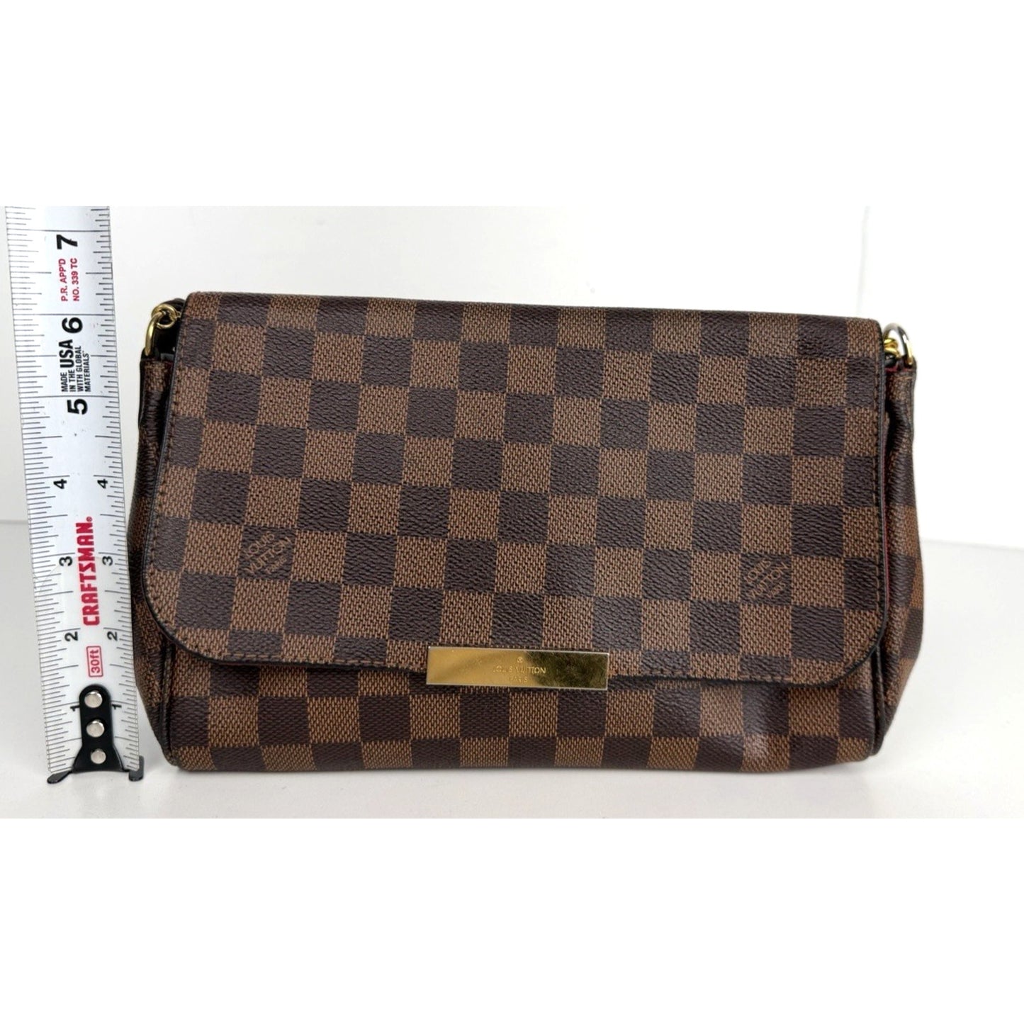 Louis Vuitton Favorite MM Shoulder Bag in Damier Ebene Coated Canvas 2015 S14