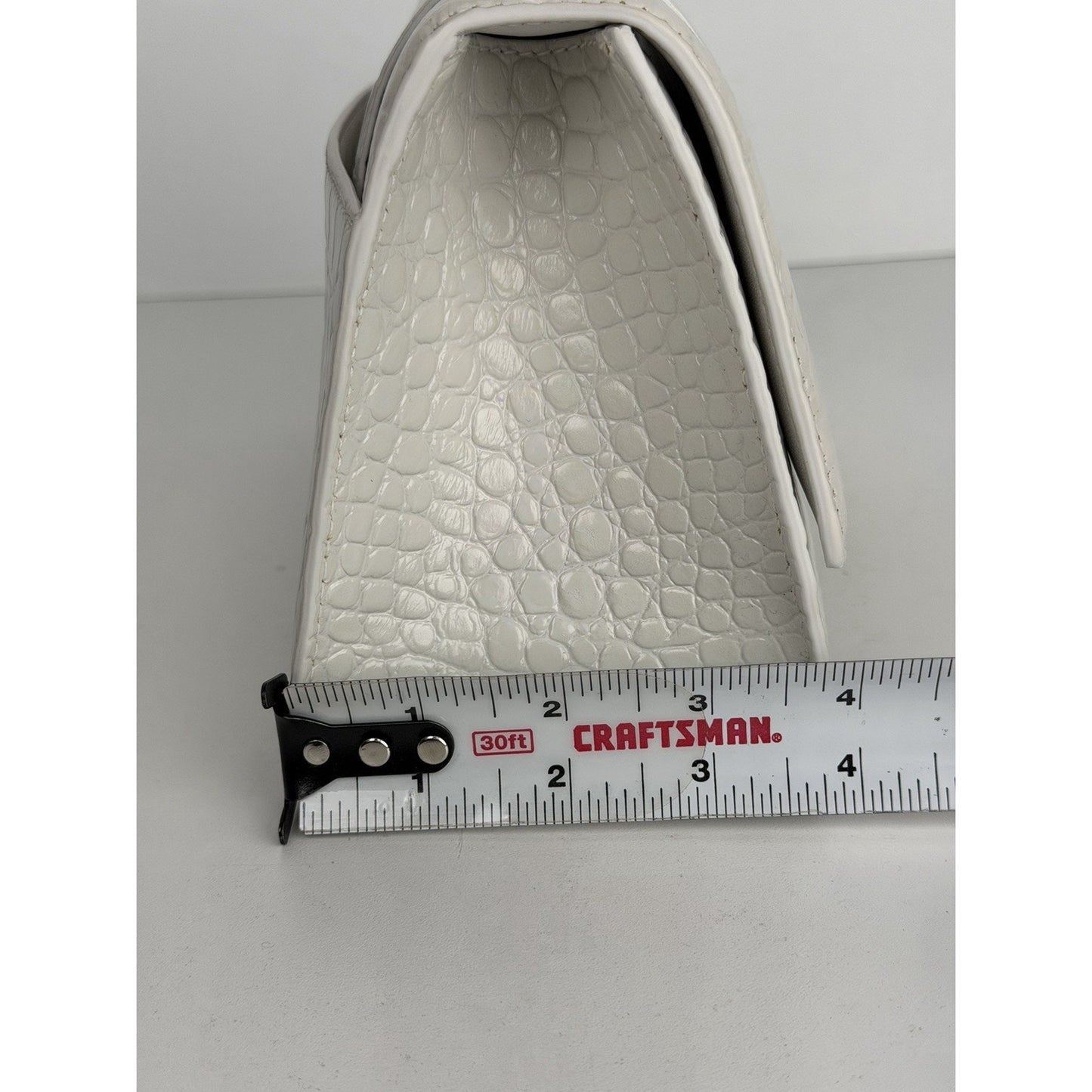 Balenciaga Small Hourglass Bag in White Crocodile-Embossed Leather S18