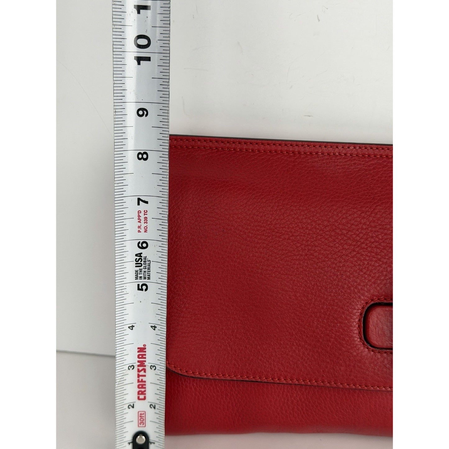 Gucci Bamboo Daily Clutch Red Leather & Black Bamboo Turn-Lock Closure S