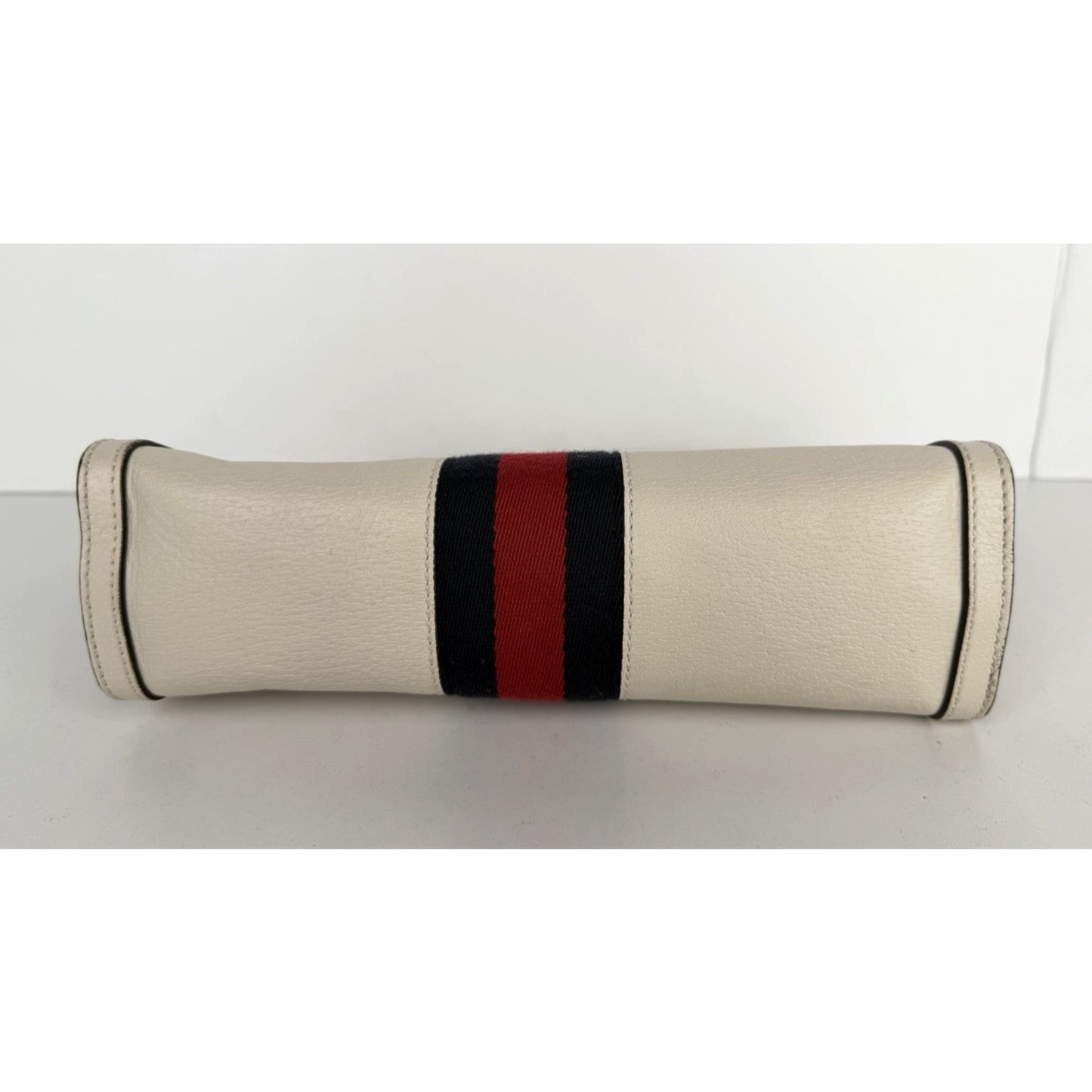 Gucci Ophidia Chain Shoulder Bag in White Leather with Sylvie Web Accent S-04