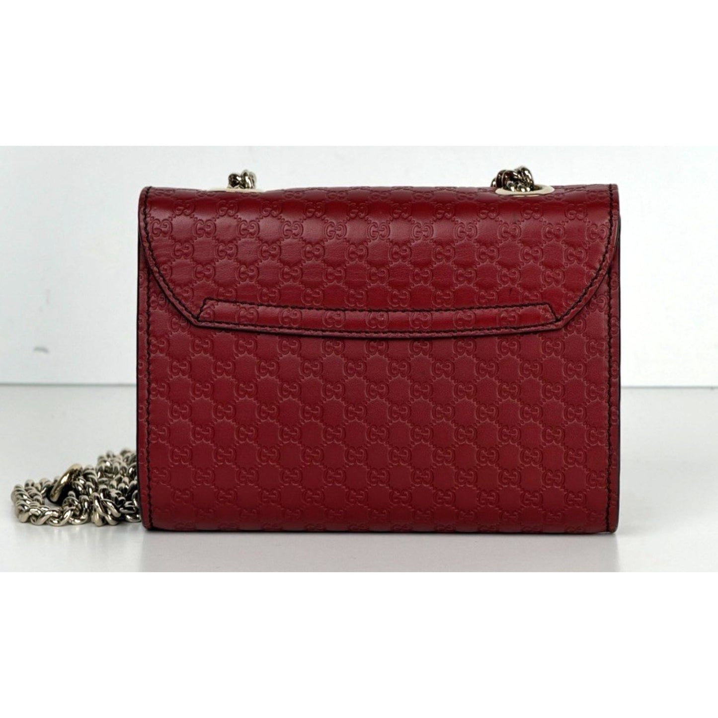 Gucci Microguccissima Mini Emily Bag Crossbody with Tassels in Red Leather S17