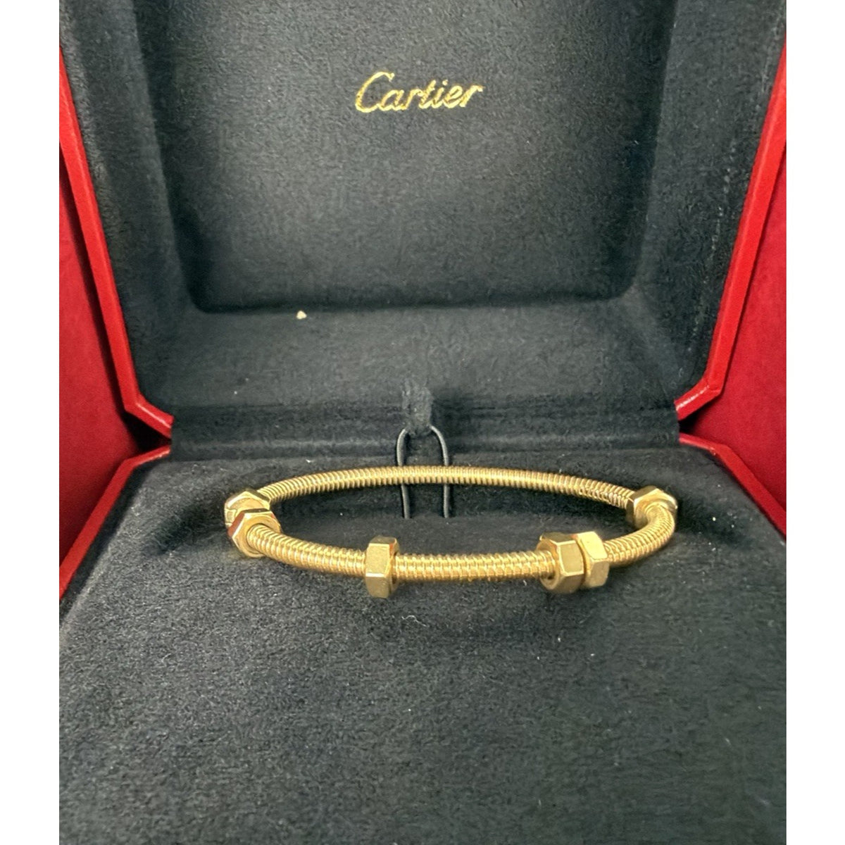 Cartier Ecrou de Cartier Bracelet 18K Yellow Gold with Nuts Size 16