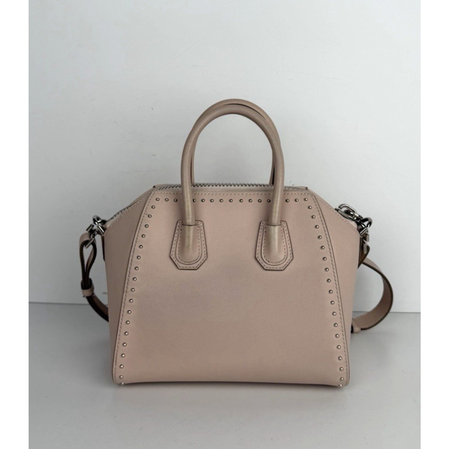 Givenchy Mini Studded Antigona Bag in Nude Pink Color Calfskin Leather S-06