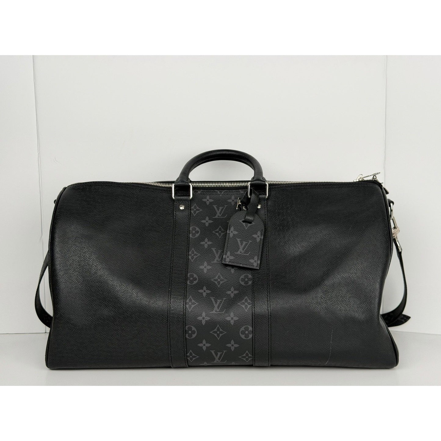 Louis Vuitton Keepall Bandouliere 50 Monogram Eclipse & Black Taiga Leather