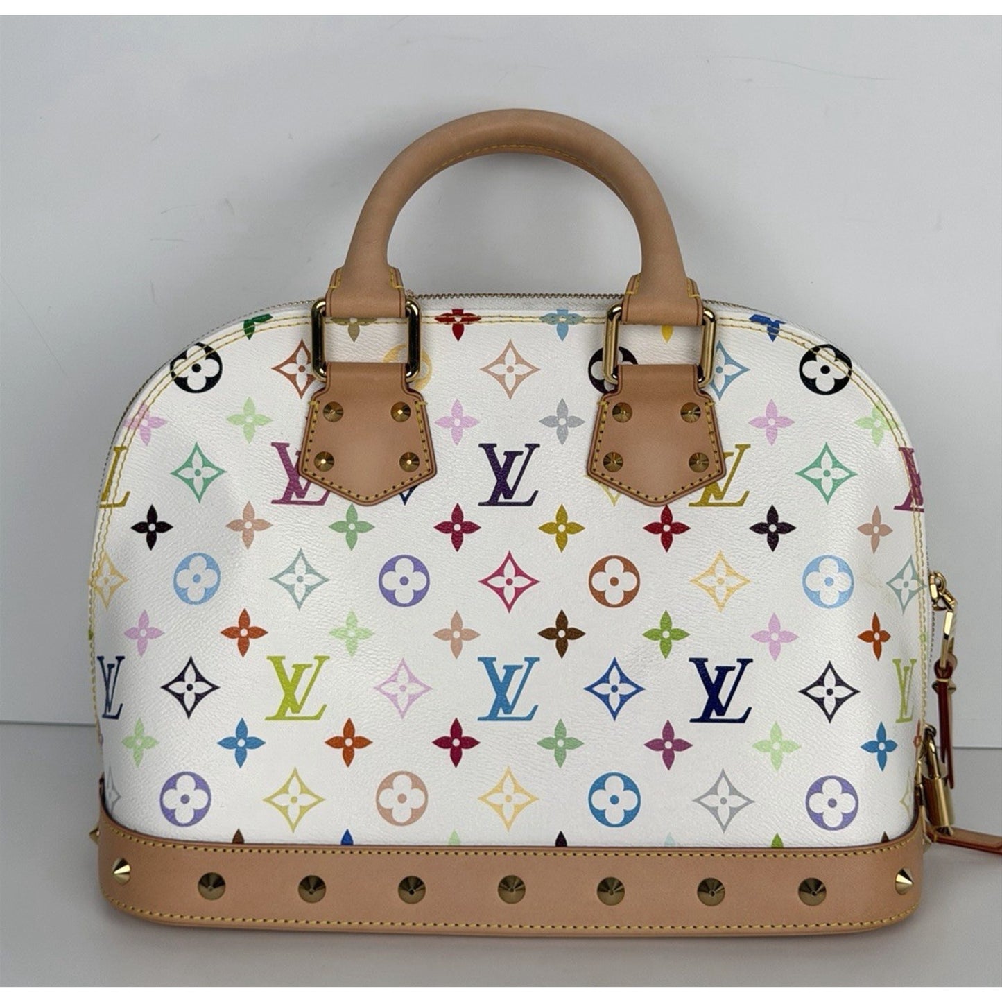 Louis Vuitton Alma PM Satchel Bag in White Monogram Multicolore Canvas 2011 D2