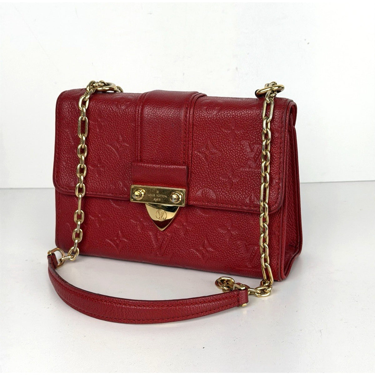 Louis Vuitton Saint Sulpice BB Shoulder Bag in Red Empreinte Leather 2018 S07