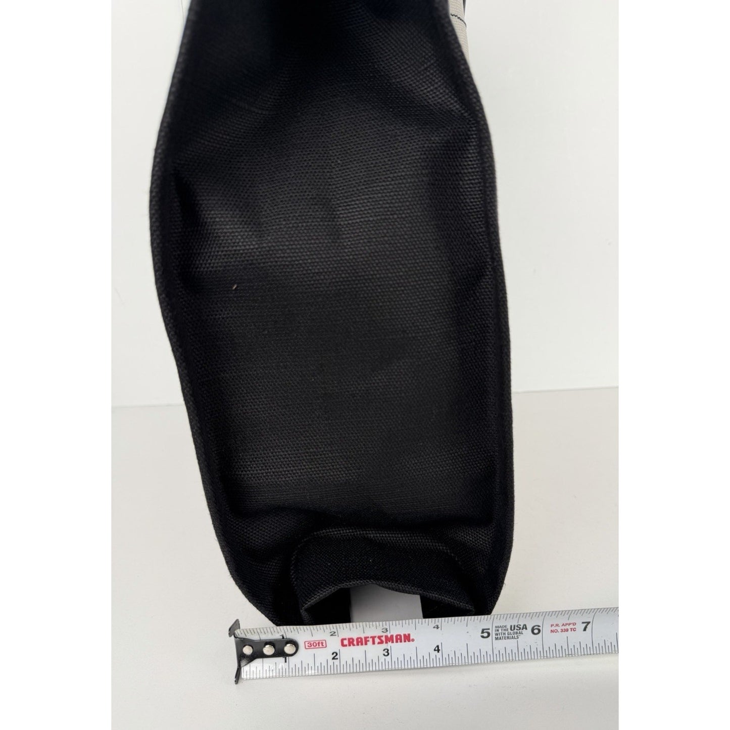 Saint Laurent Rive Gauche North/South Vertical Tote Bag White & Black Canvas S06