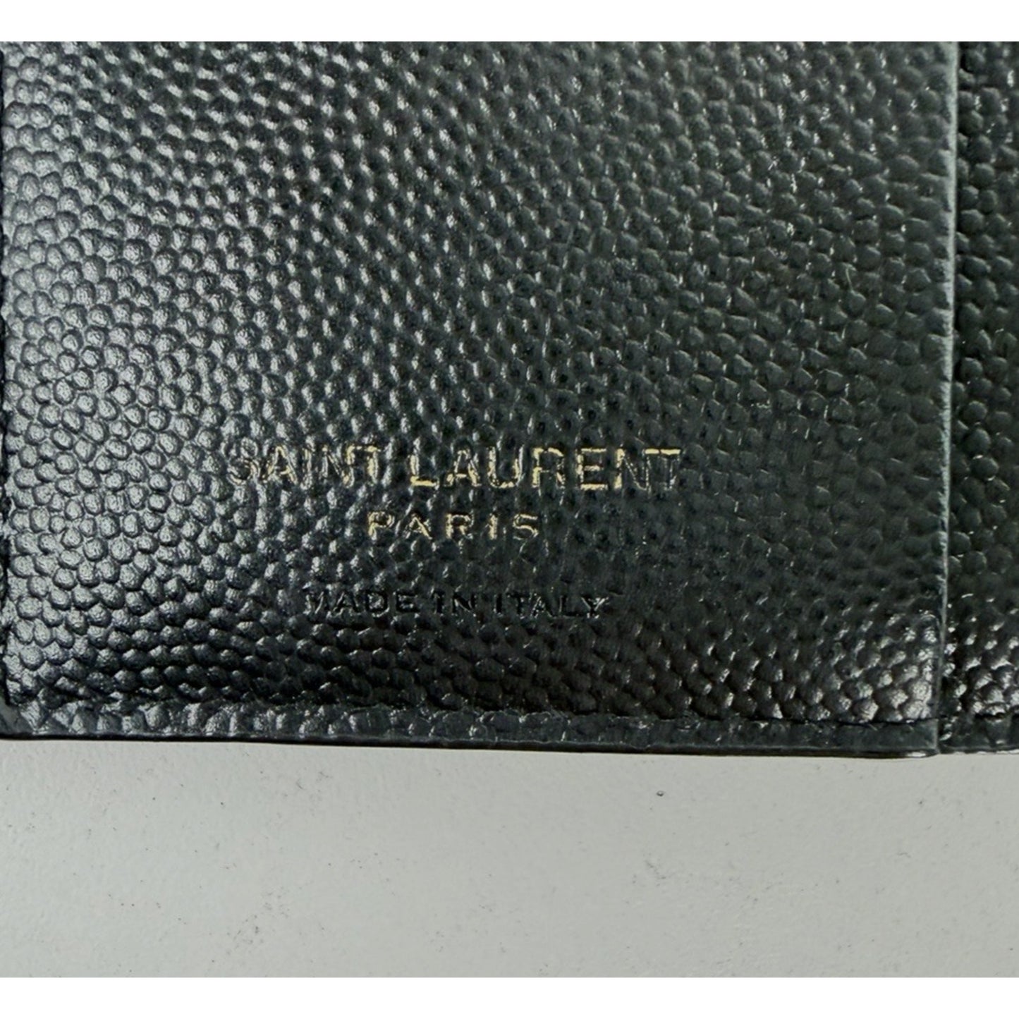 Saint Laurent Cassandre Quilted Grain De Poudre Leather Wallet in Black K3