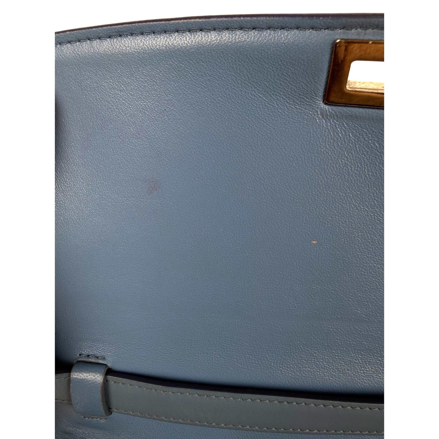 Celine Classic Box Flap Medium Bag in Blue Liege Calfskin Leather S