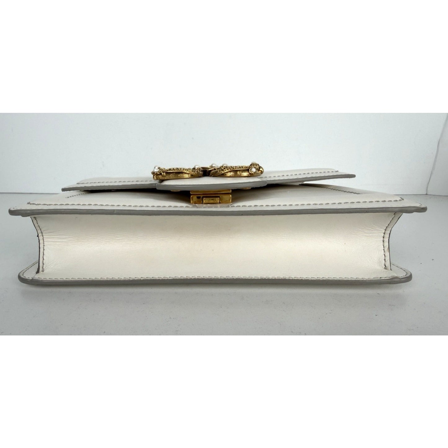 Dolce & Gabbana DG Amore Shoulder Bag Small in White Smooth Calfskin S07