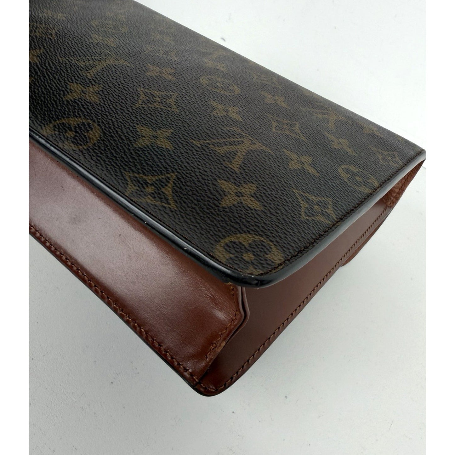Louis Vuitton Monceau 28 Handbag Vintage Brown LV Monogram Coated Canvas 1994 S3