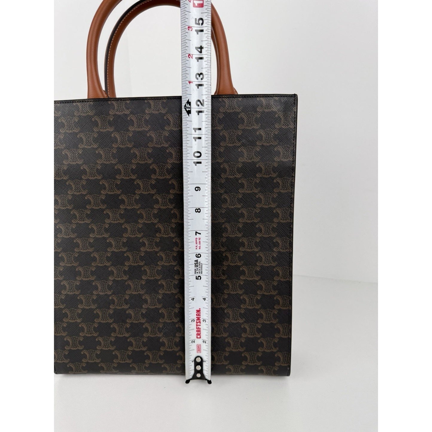 Celine Vertical Cabas Tote Triomphe Coated Canvas