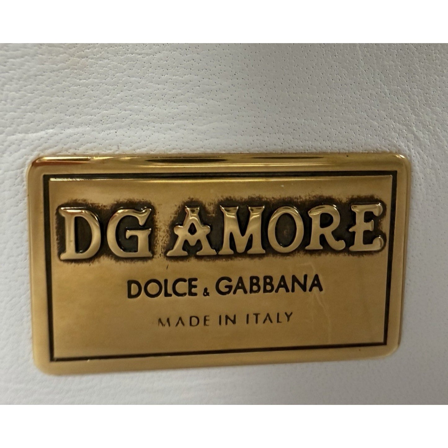 Dolce & Gabbana DG Amore Shoulder Bag Small in White Smooth Calfskin S07