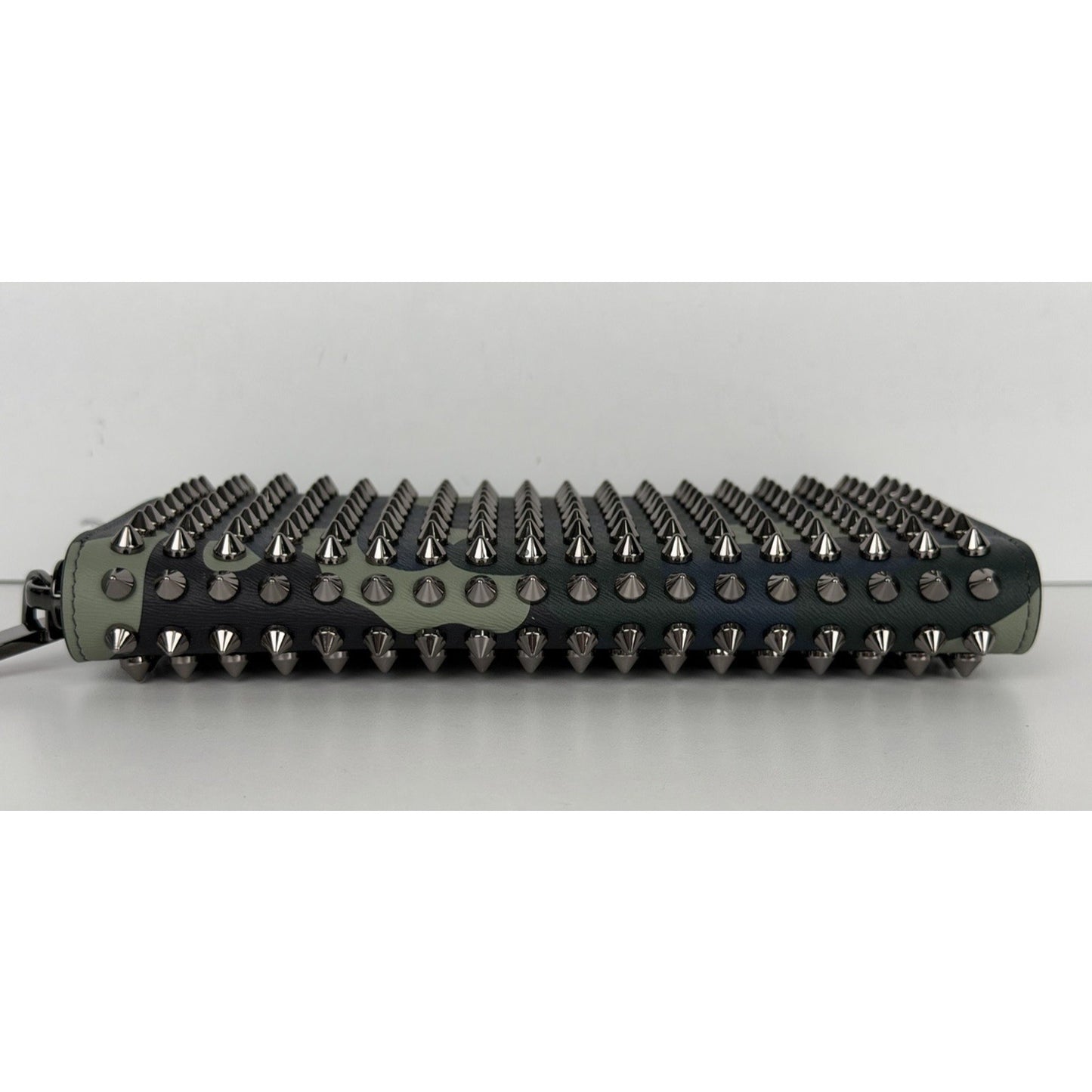 Christian Louboutin Panettone Wallet Navy Blue Camouflage Leather&Spiked Studs S