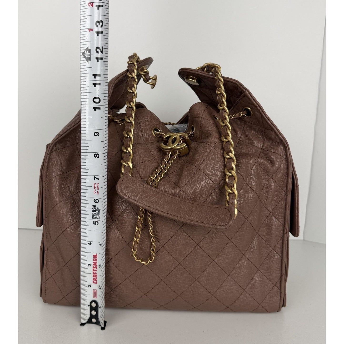Chanel Medium 25 Hobo Bag is Mauve Quilted Caviar Leather 2022 E8