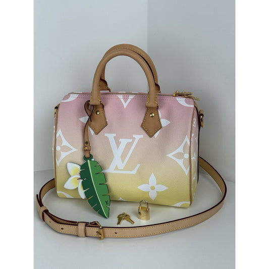 Louis Vuitton Monogram Giant By The Pool Speedy Bandouliere 25 Light Pink C-6