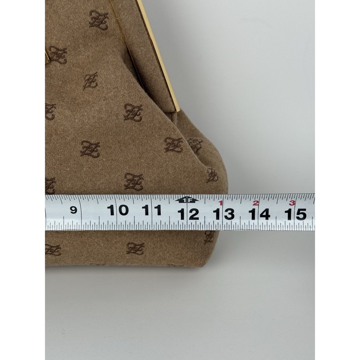 Fendi First Bag FF Karligraphy Brown Flannel Wool