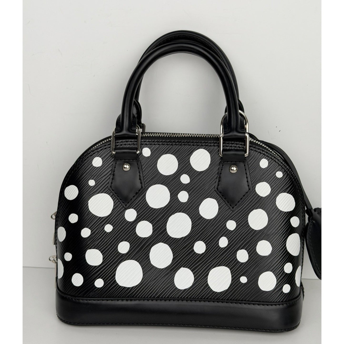 Louis Vuitton x Yayoi Kusama Alma BB Handbag in Black Epi Leather NFC C8