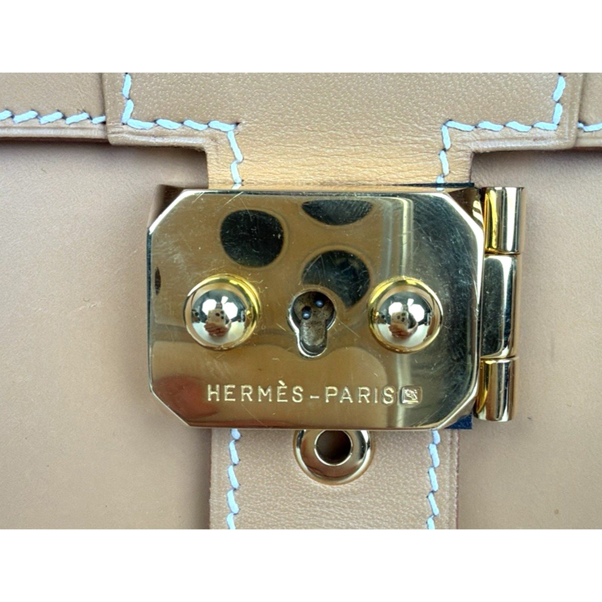Hermes Sac a Depeches 41 Briefcase Bag in Gold Leather C-4