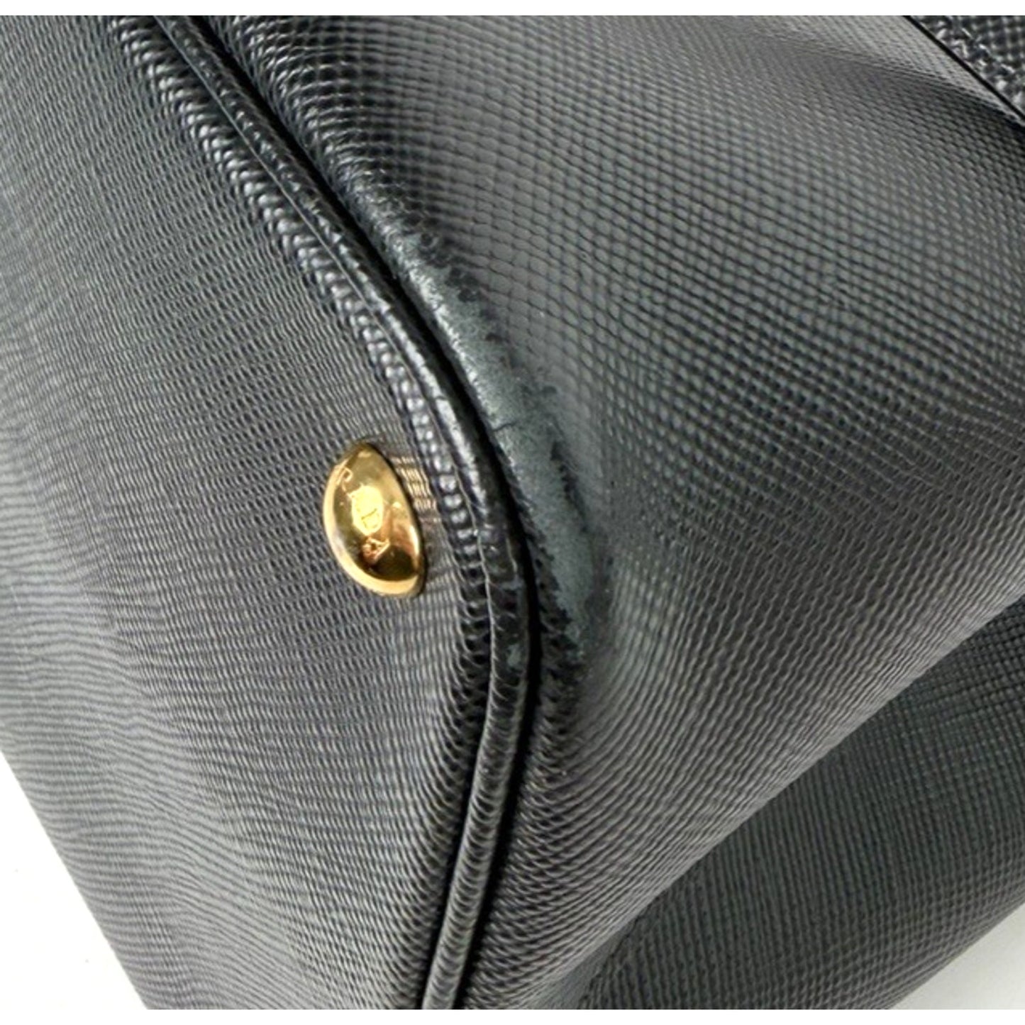 Prada Double Handle Signature Saffiano Leather Bag Large Tote in Black S07