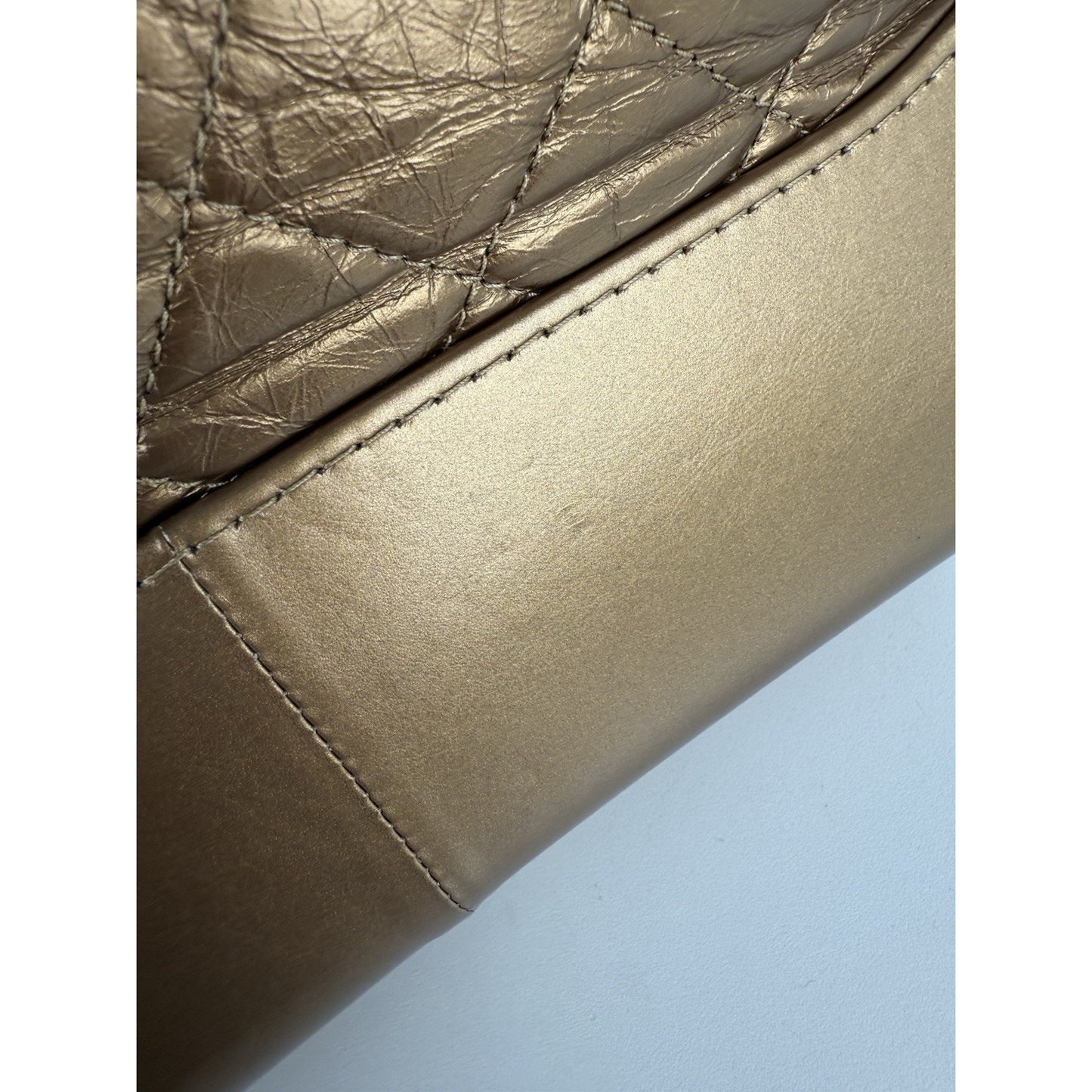 CHANEL Gabrielle Hobo Bag Quilted Gold Calfskin Gold Silver Hardware