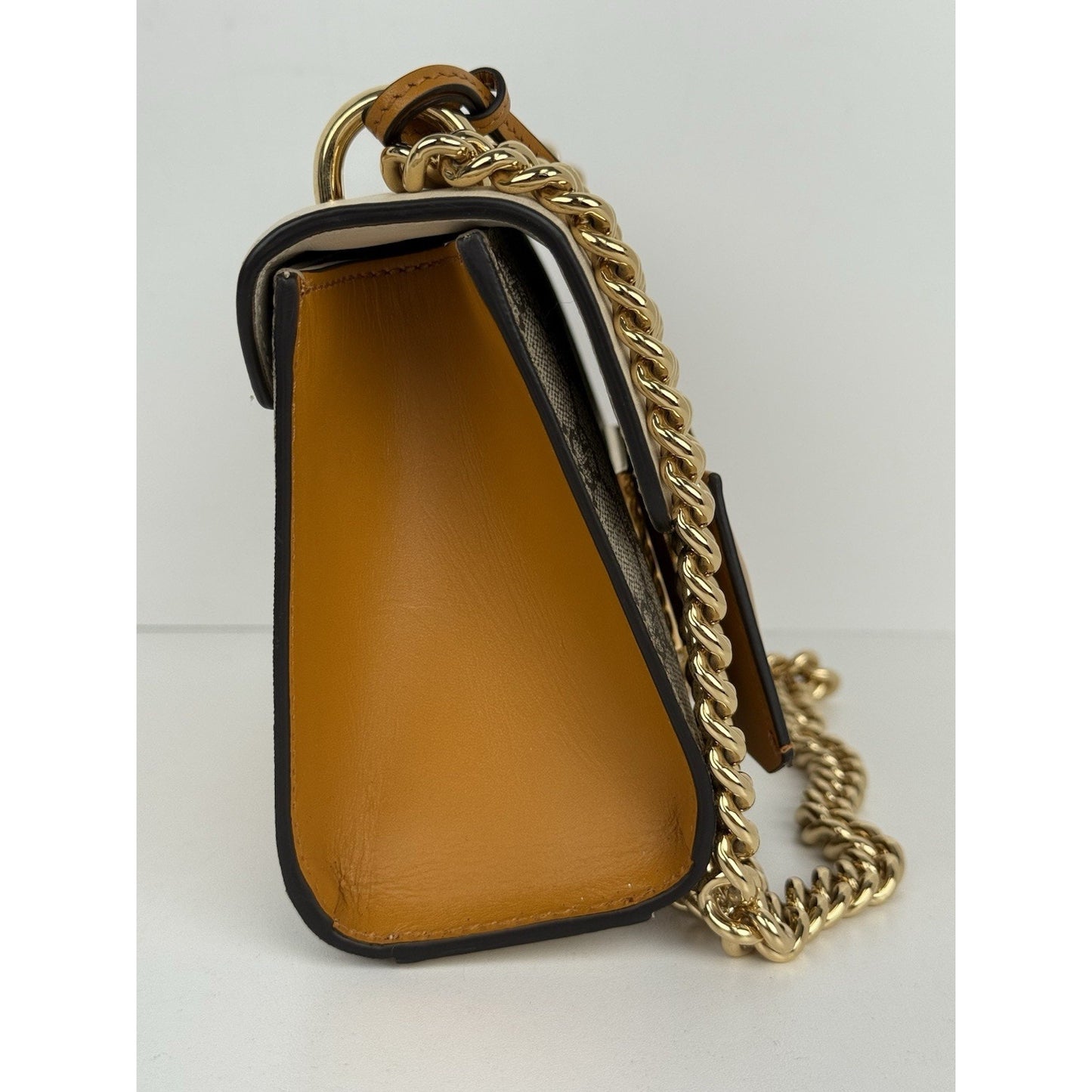 Gucci GG Supreme Monogram Small Padlock Shoulder Bag Beige with Gold Hardware